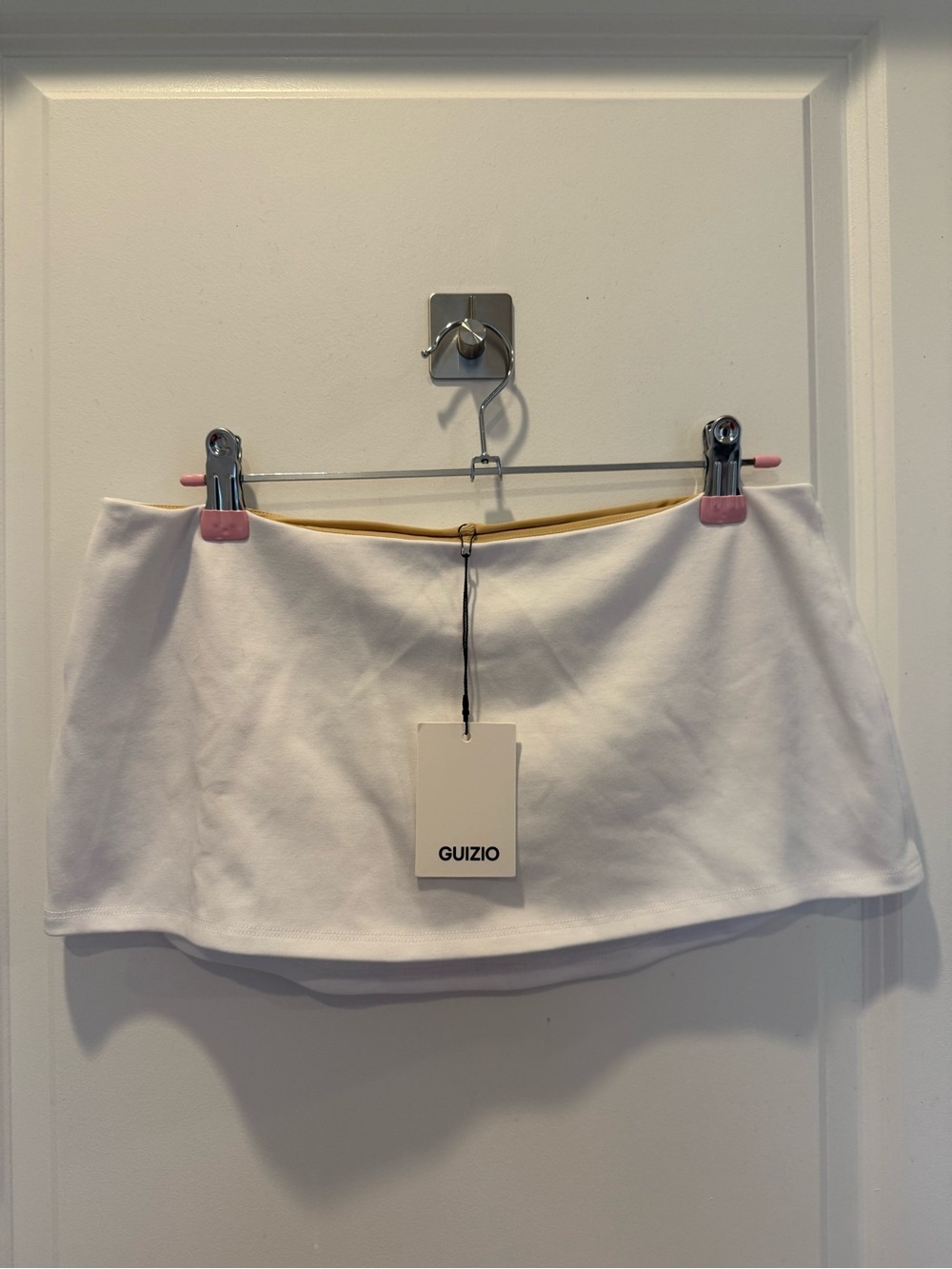 Micro Mini Stretch Skirt White Guizio